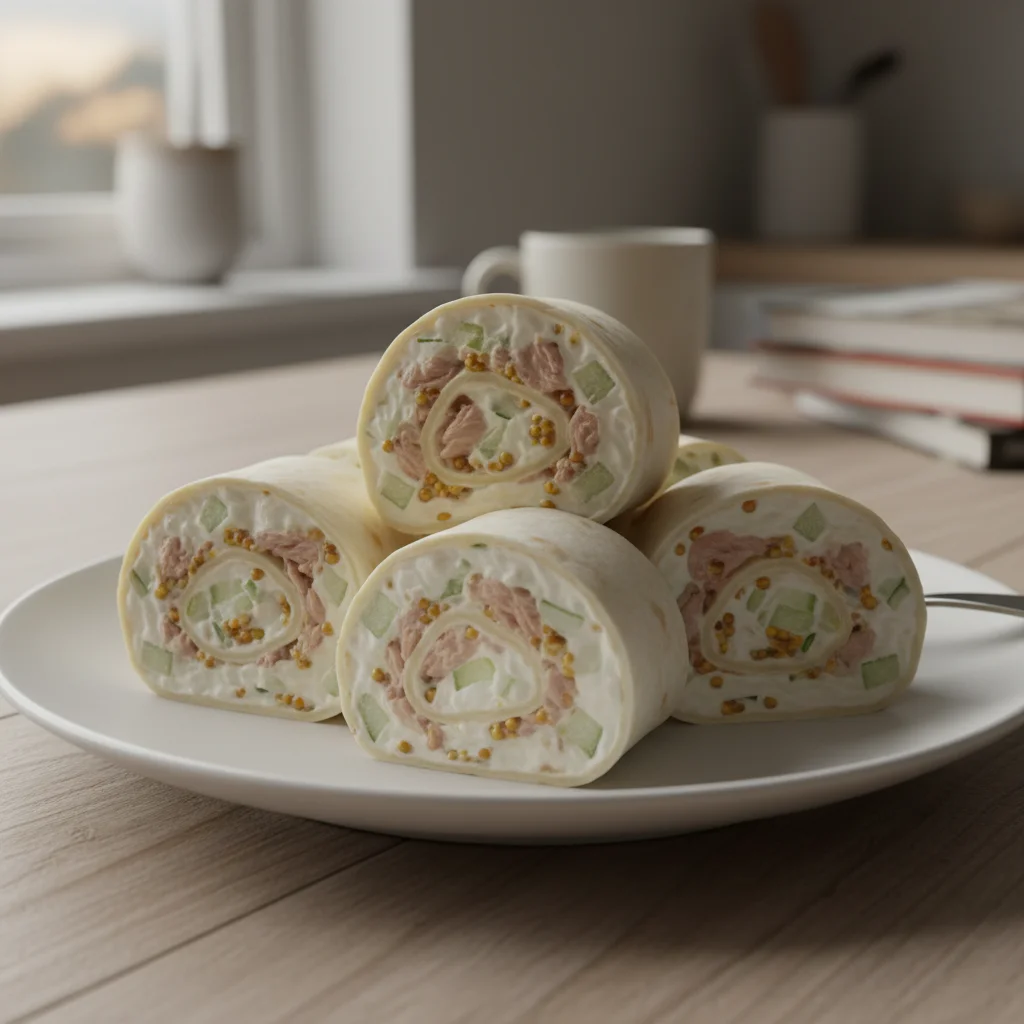 Tuna Dijon Yogurt Tortilla Pinwheels