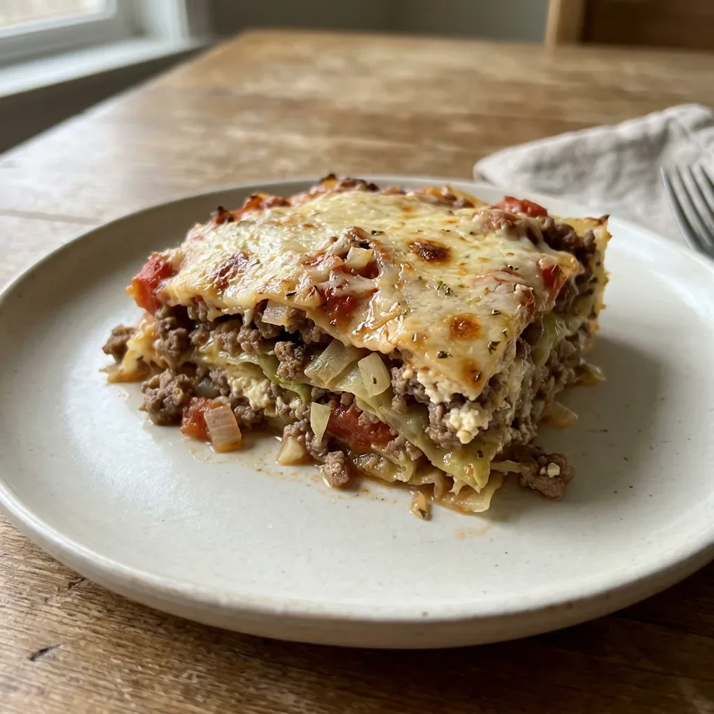 Beef Ricotta Cabbage Layer Bake