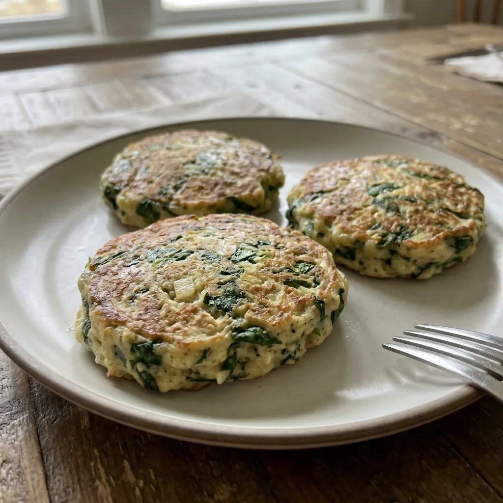 Garlic Spinach Flour Griddle Cakes