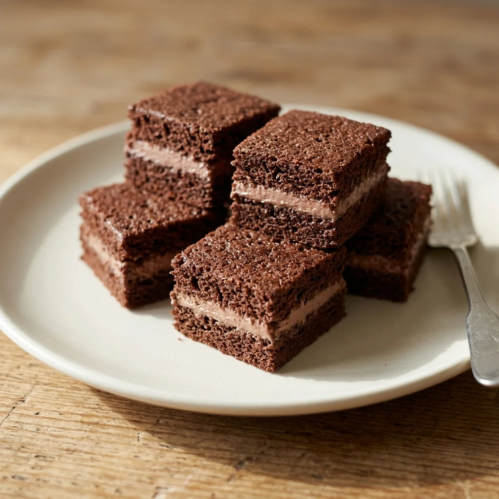 Chocolate Sponge Sandwich Squares
