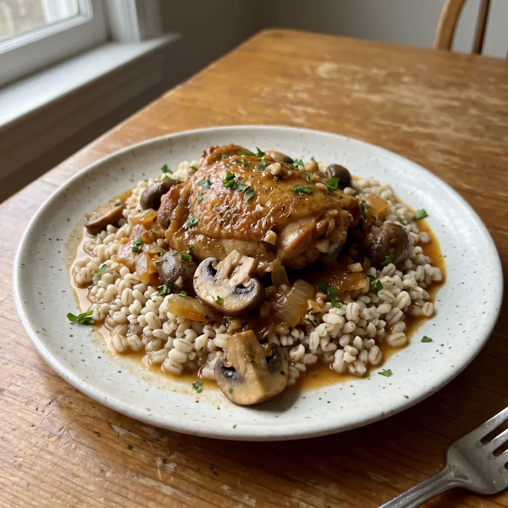 Chicken Chasseur with Herbed Barley