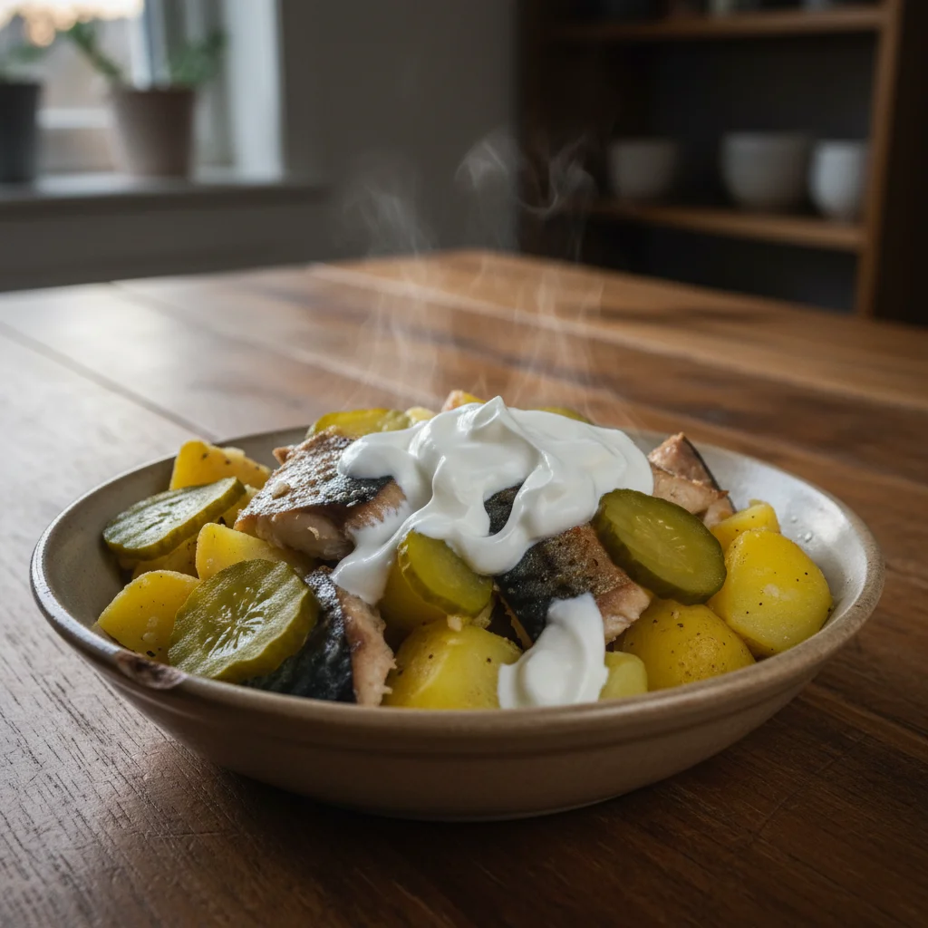 Mackerel Potato Pickle Bowl