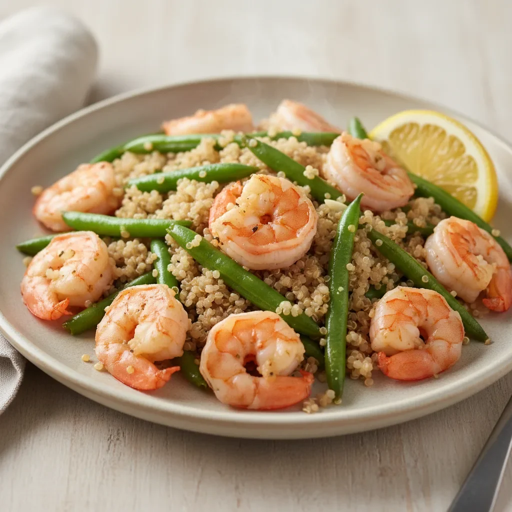 Shrimp Green Bean Quinoa Plate