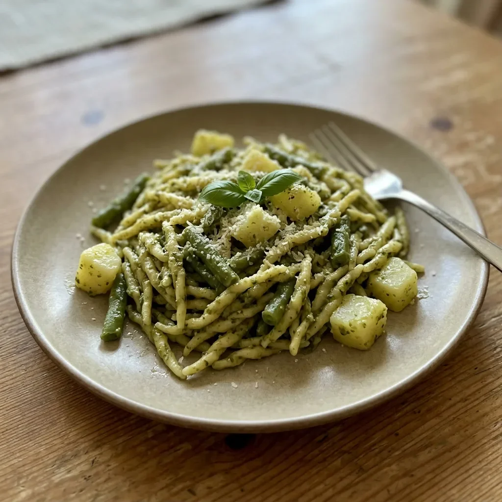 Ligurian Pesto Green Bean Pasta
