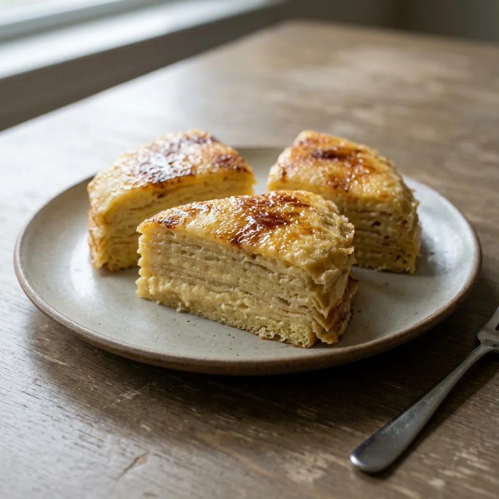 Sugar Crusted Egg Crepe Cake