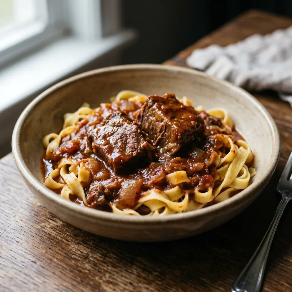 Beef Goulash with Buttered Noodles