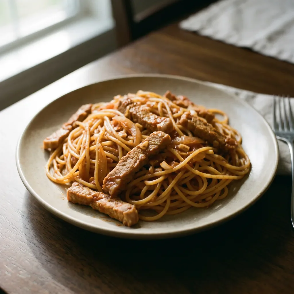 Pork Paprika Spaghetti