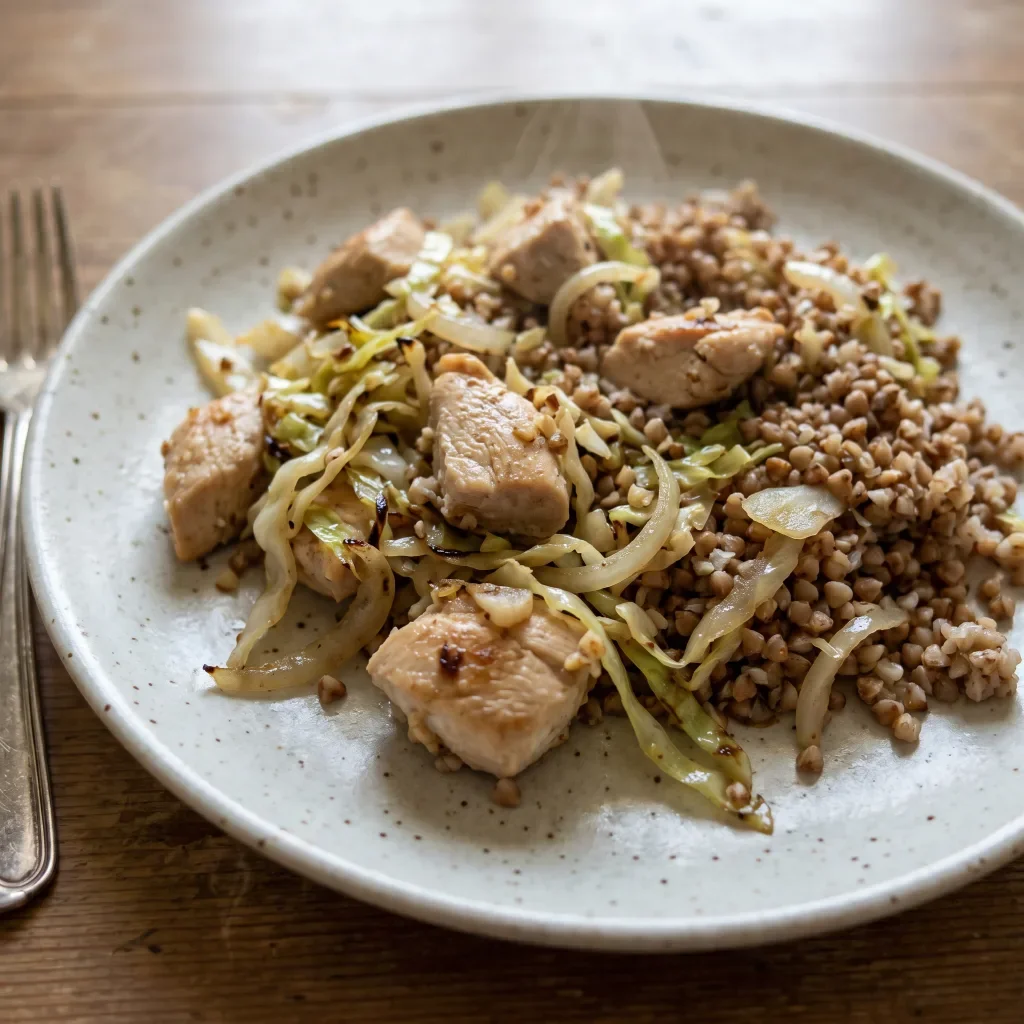 Chicken Cabbage Buckwheat Skillet