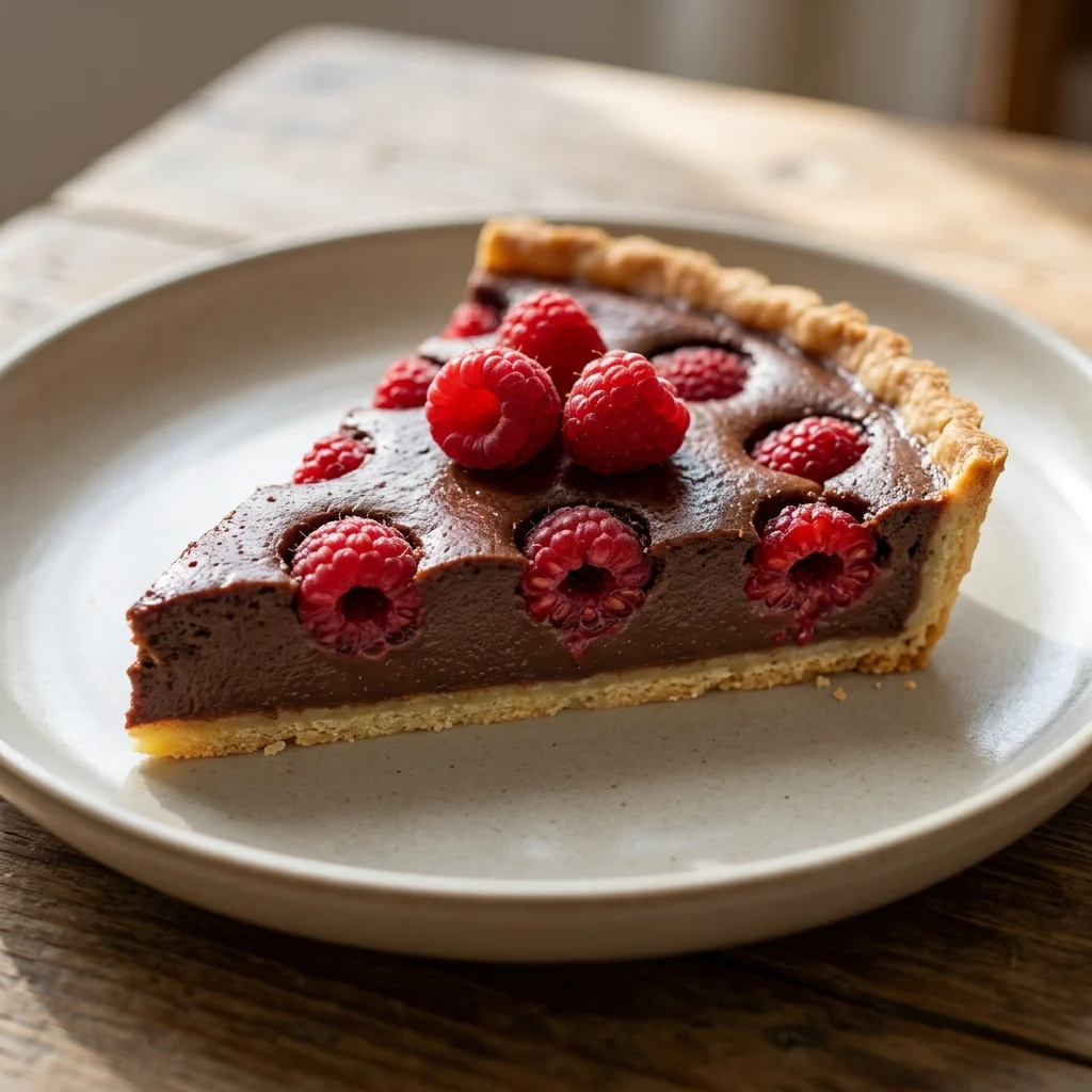 Raspberry Chocolate Custard Tart