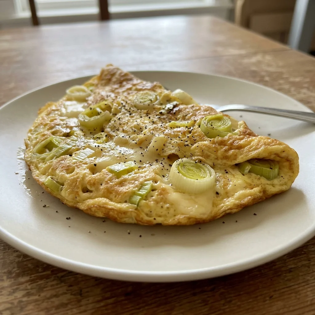 Swiss Cheese Leek Omelet
