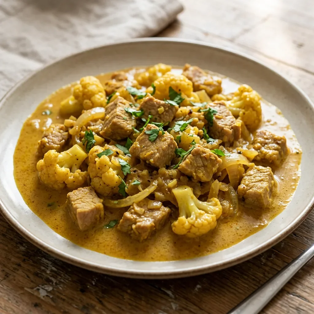 Pork Cauliflower Coconut Curry