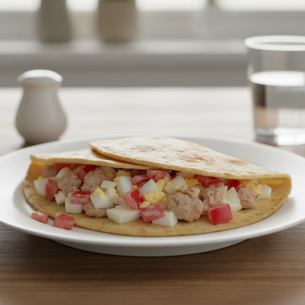 Tuna Tomato Egg Tortilla Fold