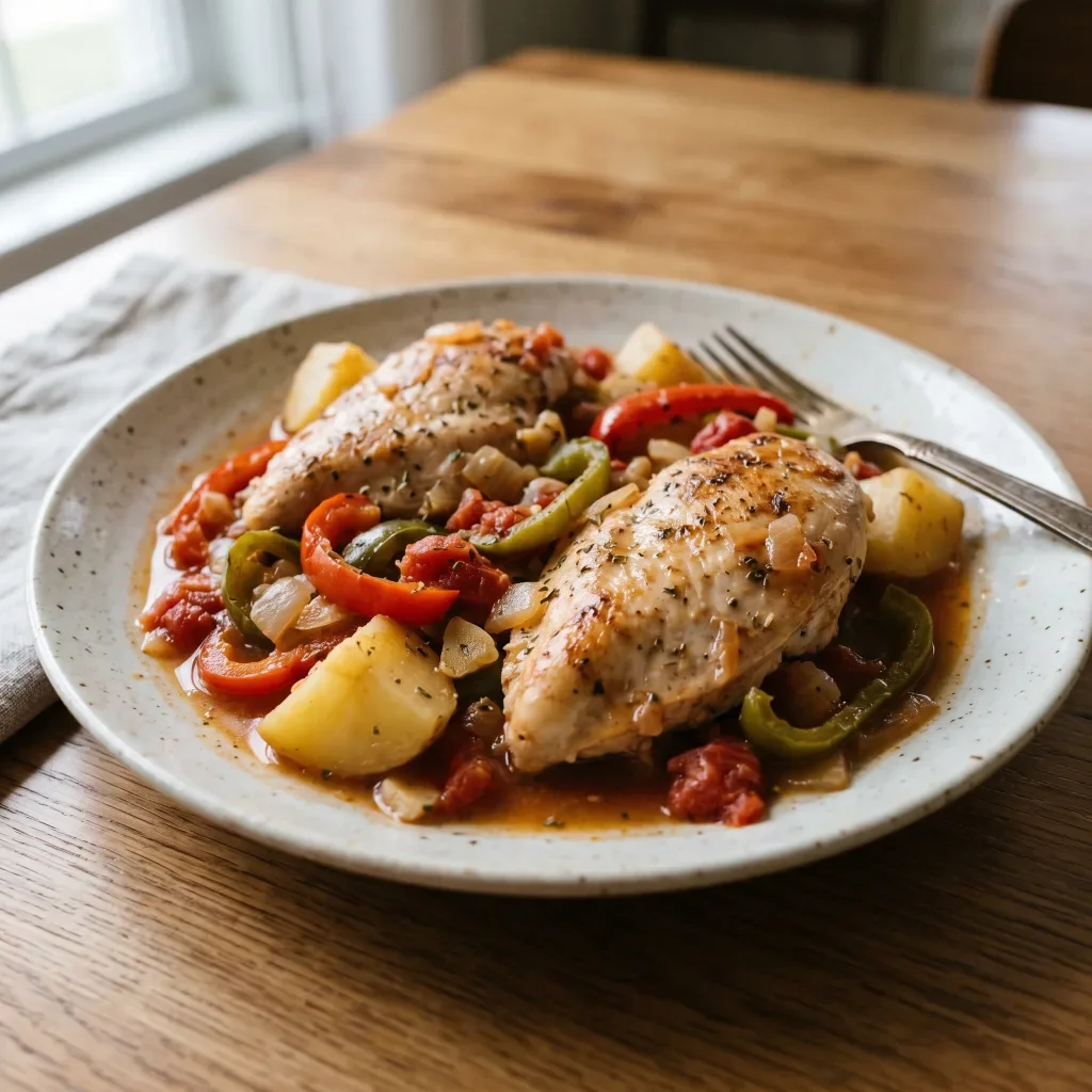 Chicken Bell Pepper Potato Braise