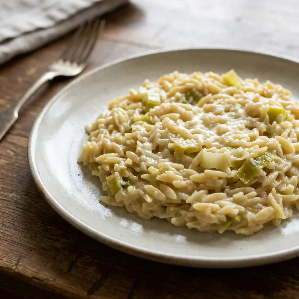 Leek Parmesan Orzo