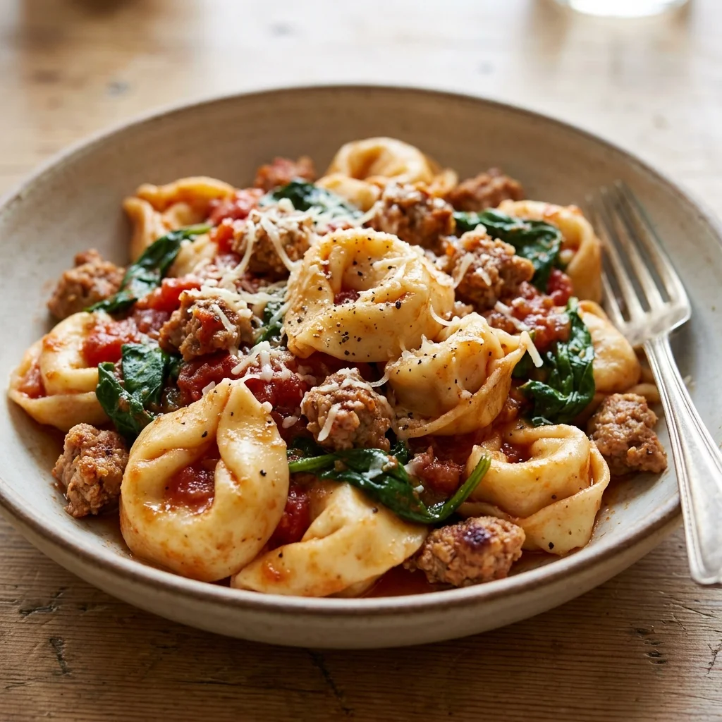 Turkey Sausage Tomato Tortellini Pot