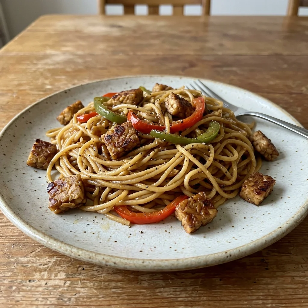 Tempeh Bell Pepper Noodles