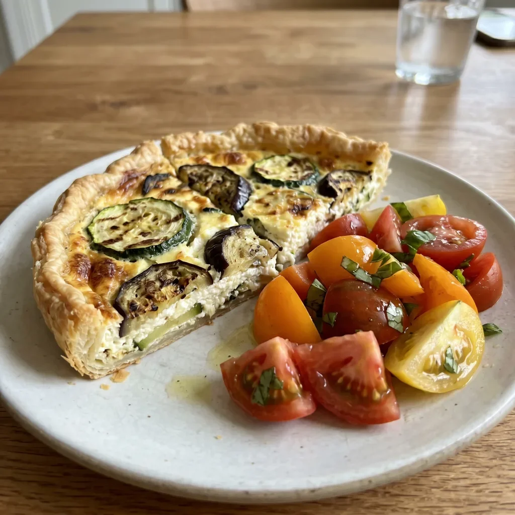 Summer Vegetable Ricotta Tart with Tomato Salad