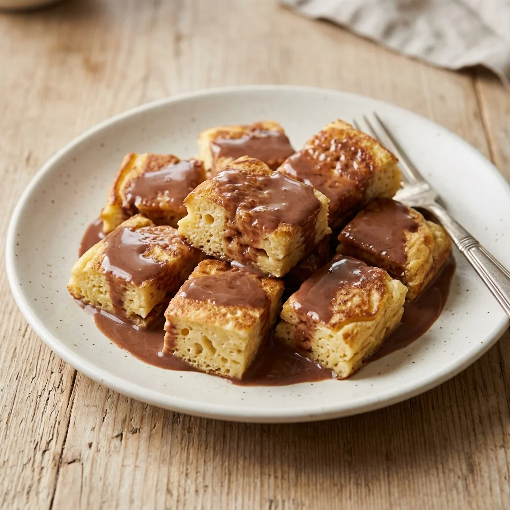 Pan Fried Egg Milk Pancake Cubes