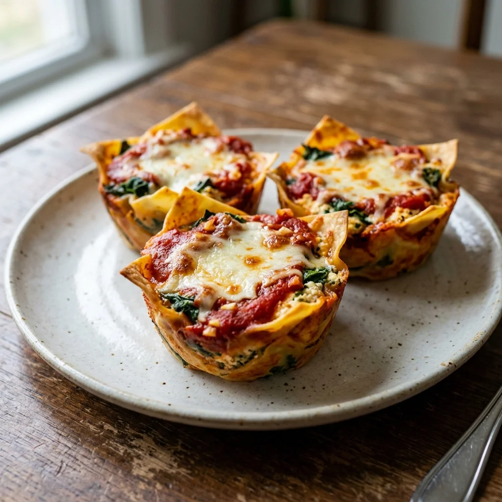 Spinach Ricotta Lasagna Cups