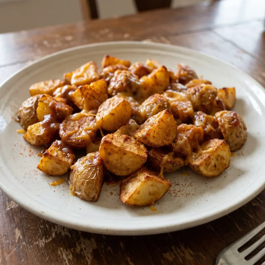 BBQ Cheddar Potato Lunch Skillet
