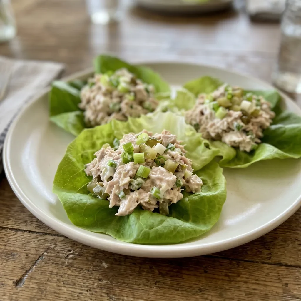 Greek Yogurt Tuna Lettuce Cups