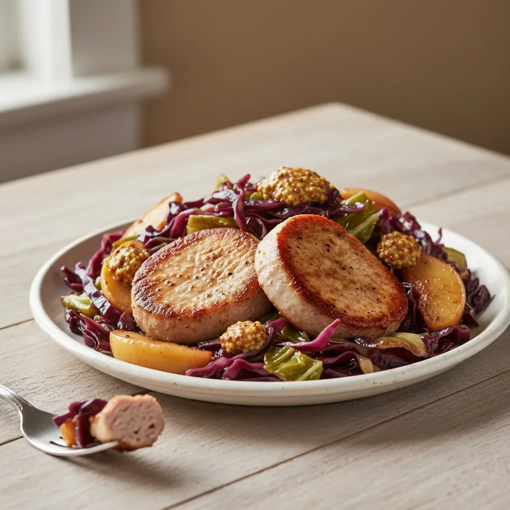 Pork Tenderloin Apple Cabbage Plate