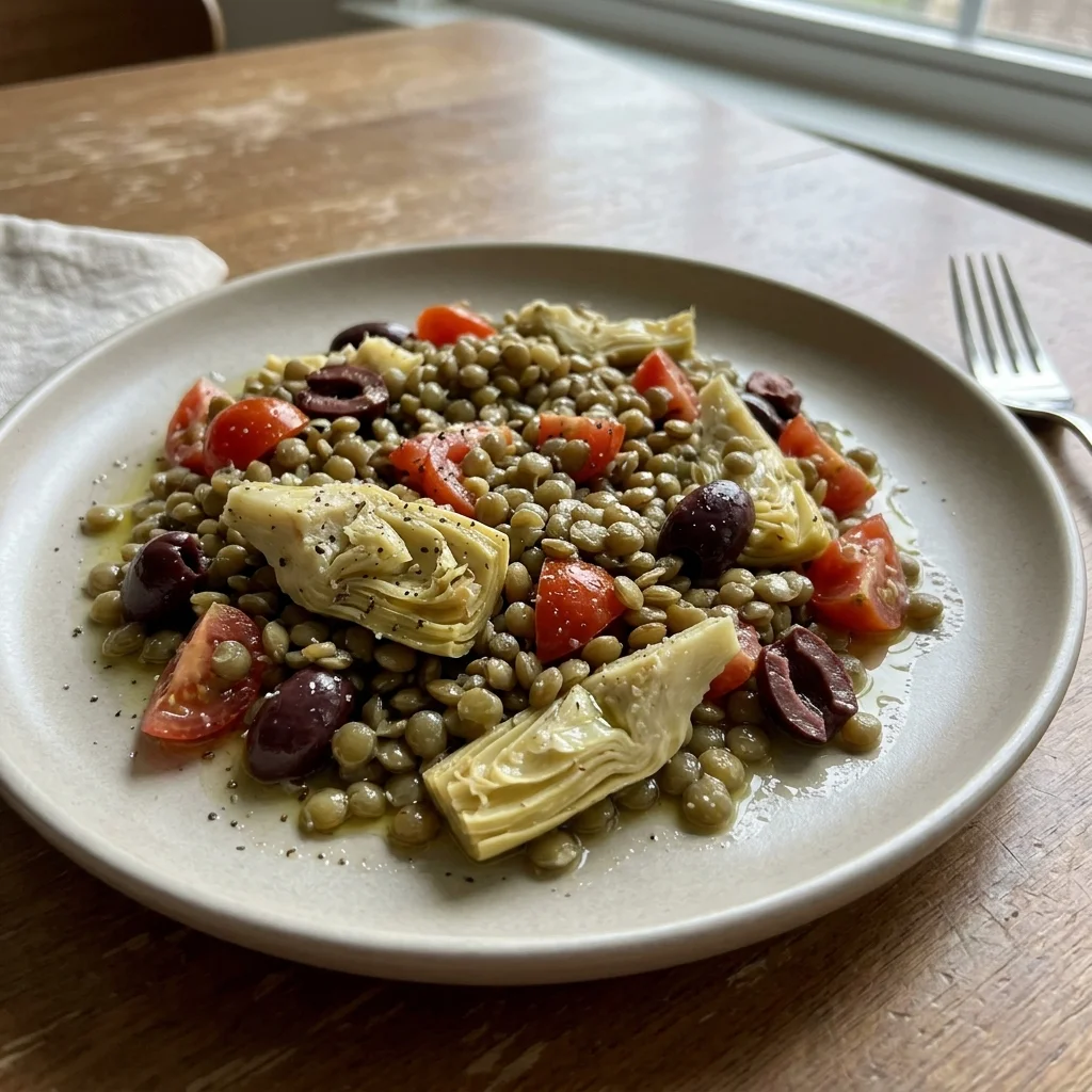 Mediterranean Lentil Artichoke Salad