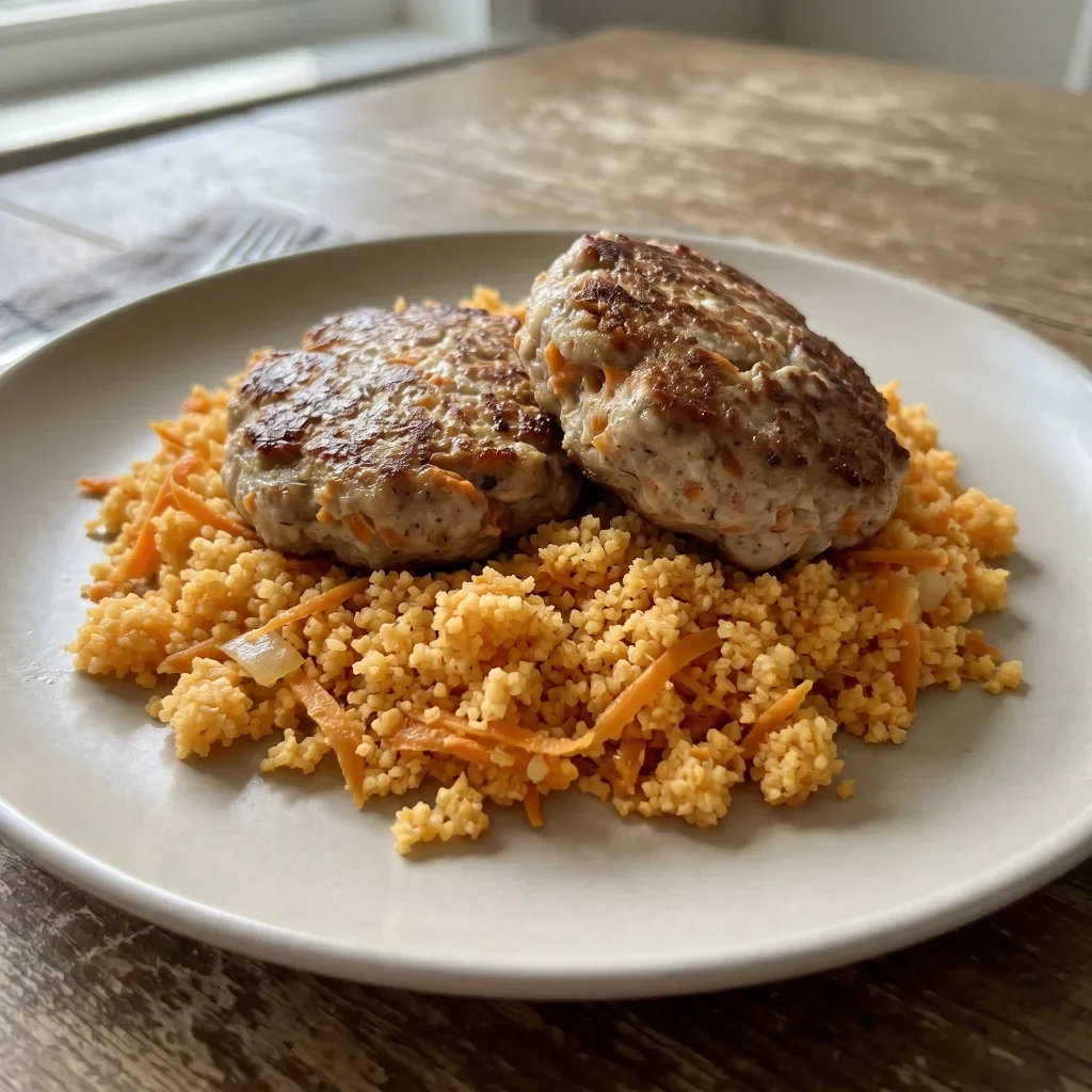 Moroccan Turkey Patties with Carrot Couscous