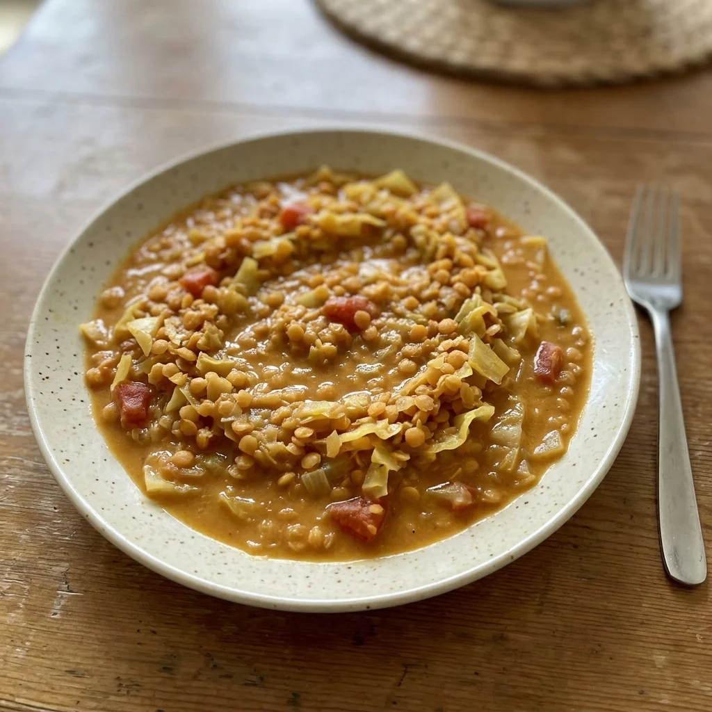 Coconut Lentil Cabbage Curry