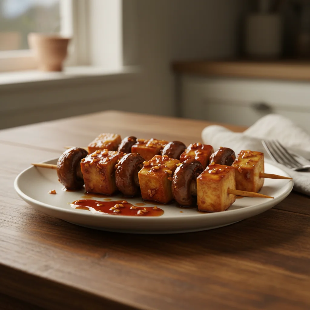 Tofu Mushroom Grill Skewers