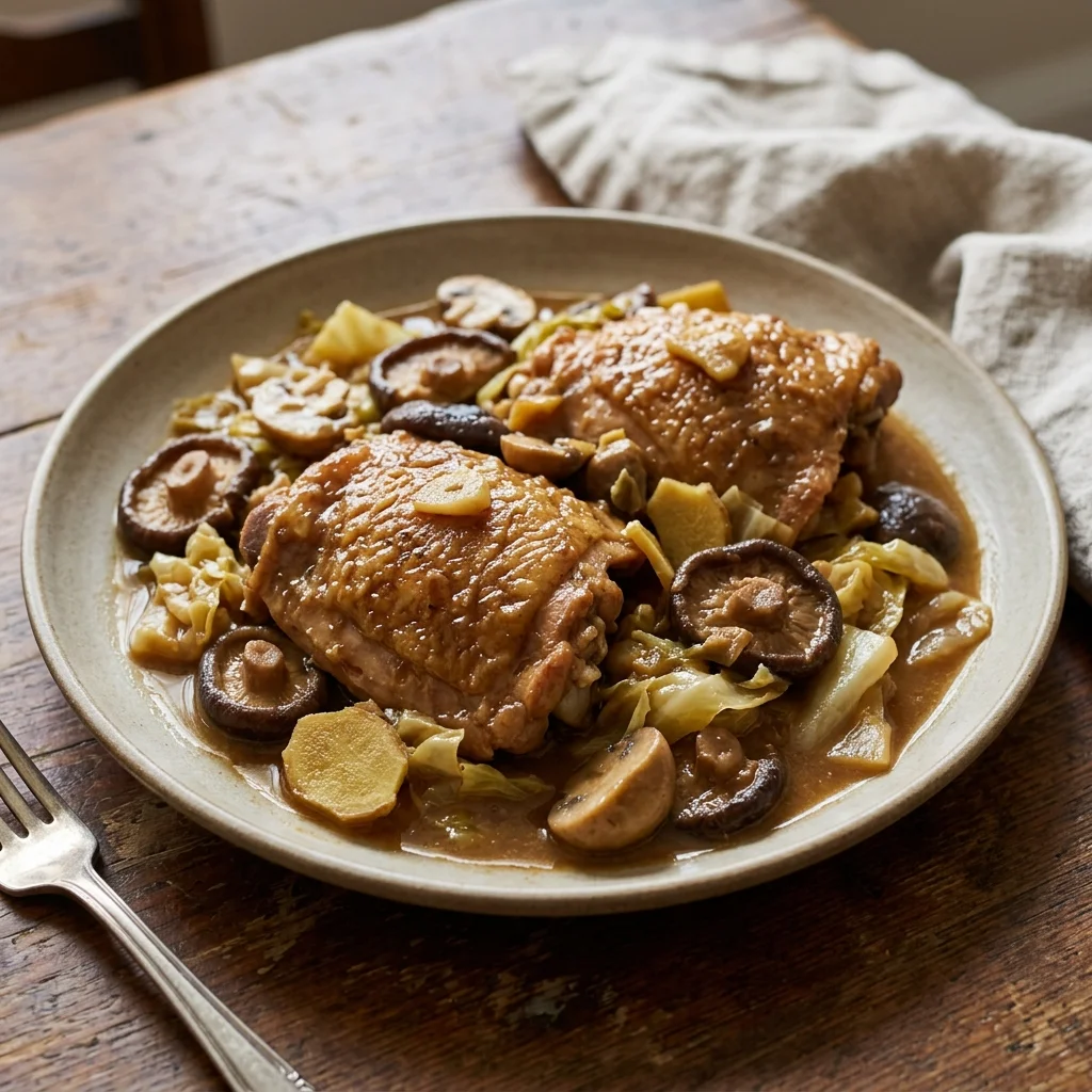 Chicken Miso Mushroom Braise