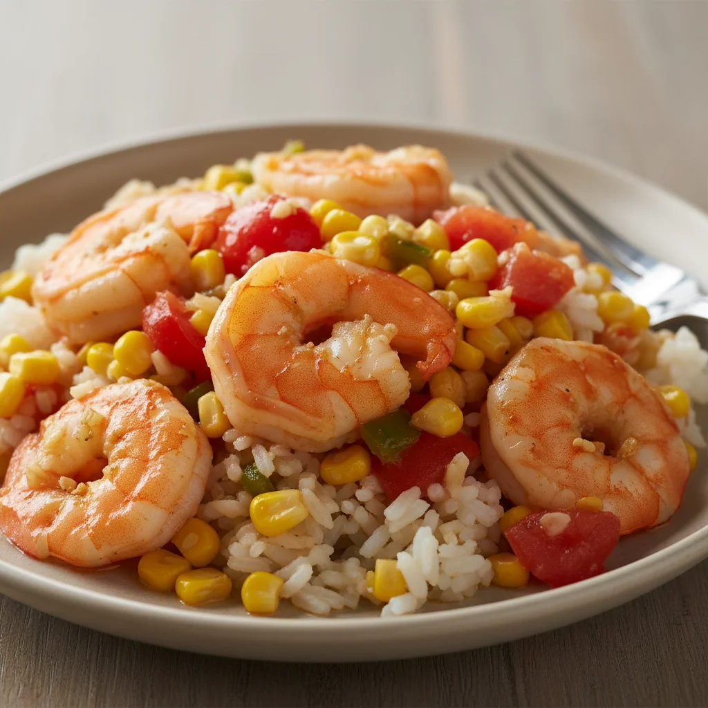 Shrimp Sweet Corn Rice Skillet