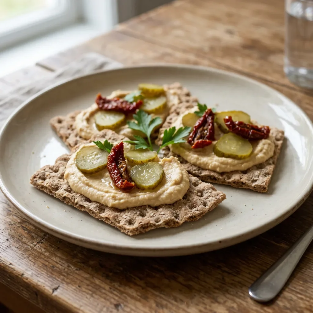 Crispbread Hummus Snack Plates