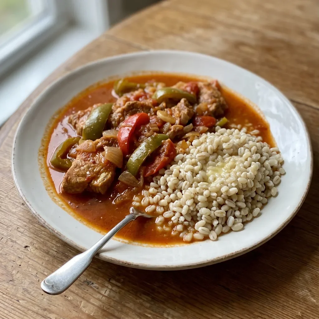 Pork Paprika Stew with Buttered Barley