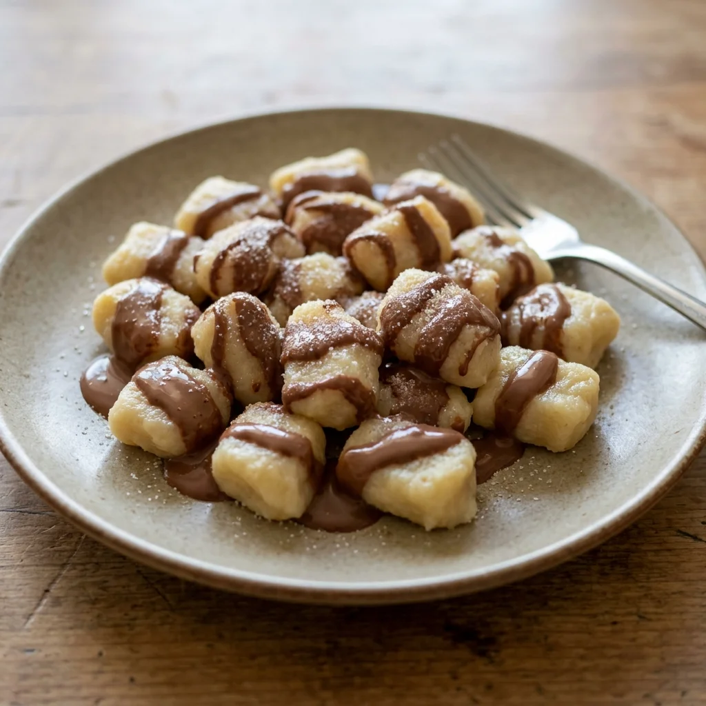 Sweet Flour Gnocchi with Chocolate Sauce