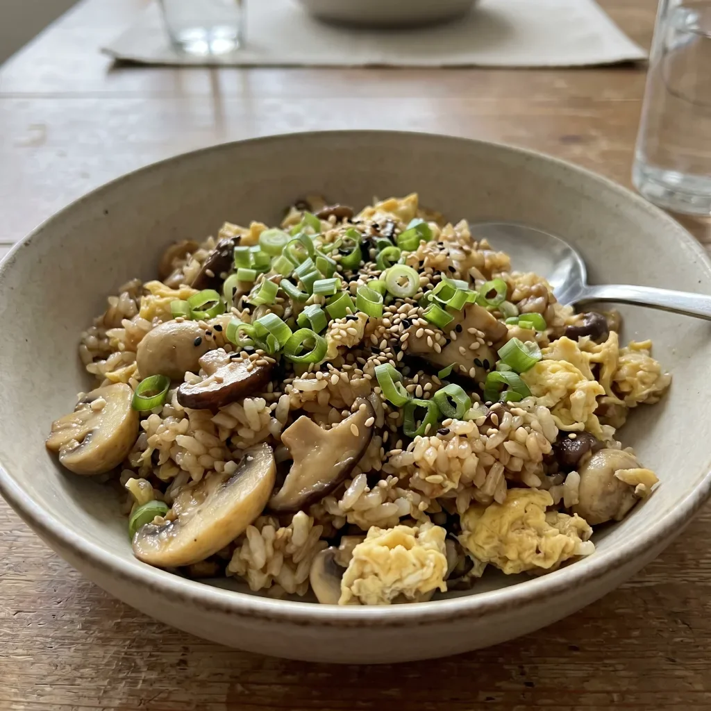 Korean Mushroom Rice Bowl