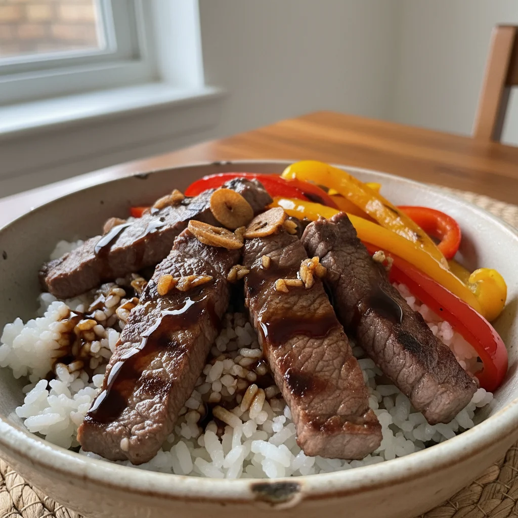 Beef Steak and Grilled Bell Pepper Bowl