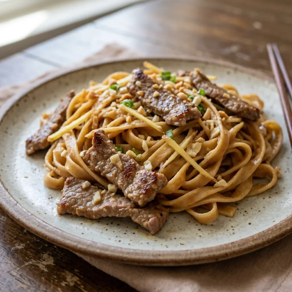 Beef Satay with Peanut Noodles