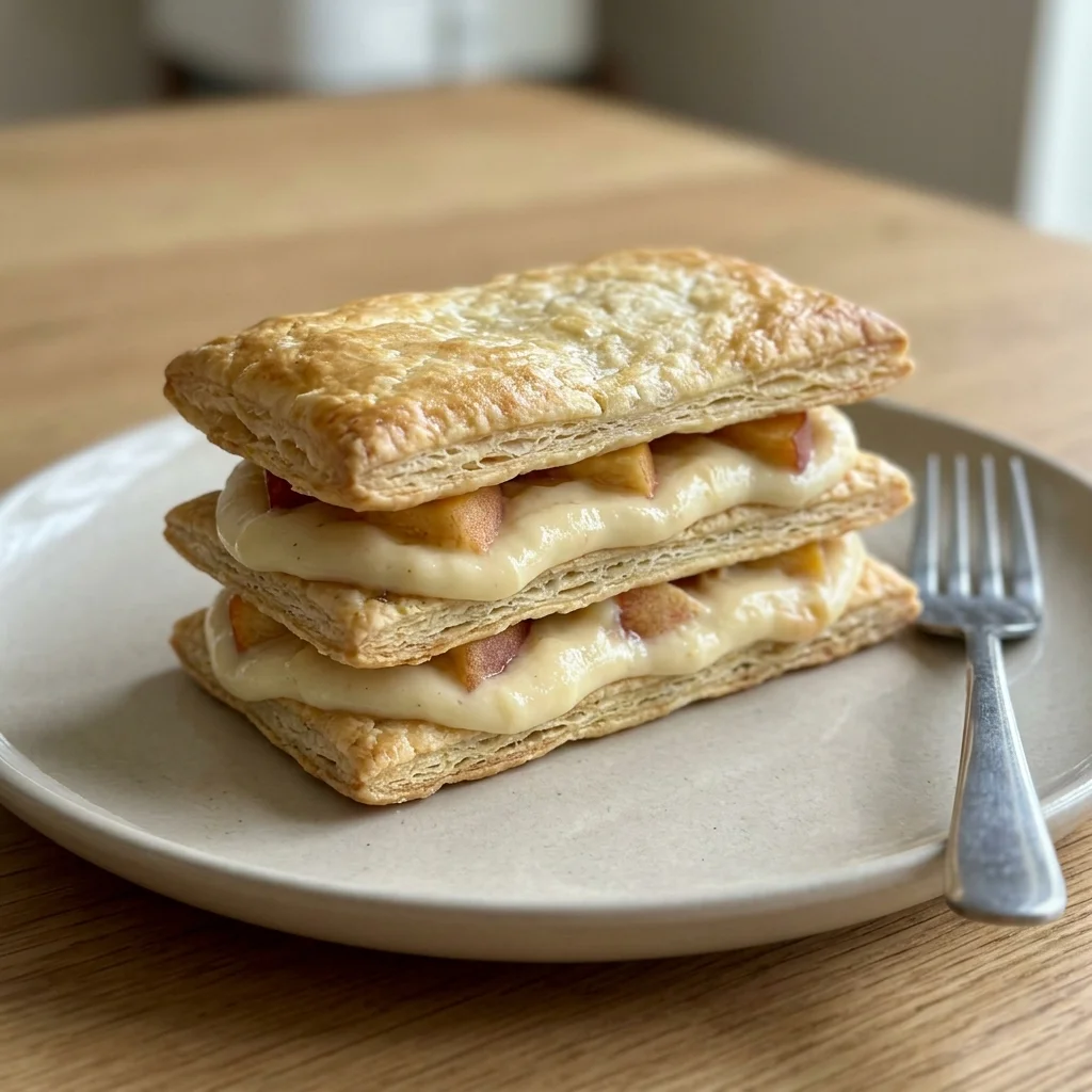 Peach Cream Custard Millefeuille