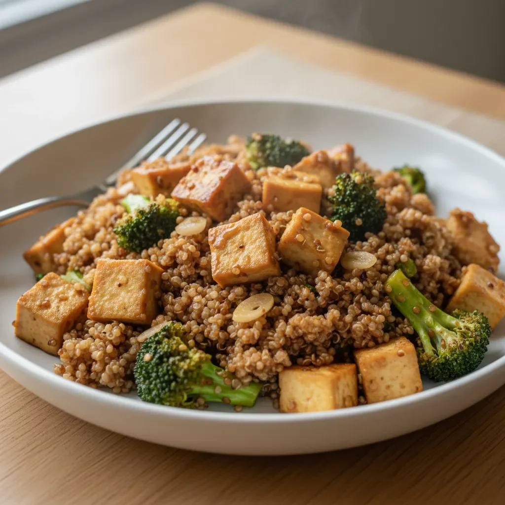 Tofu Broccoli Quinoa Stir Fry