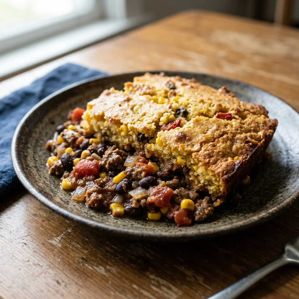 Beef Tamale Cornbread Bake