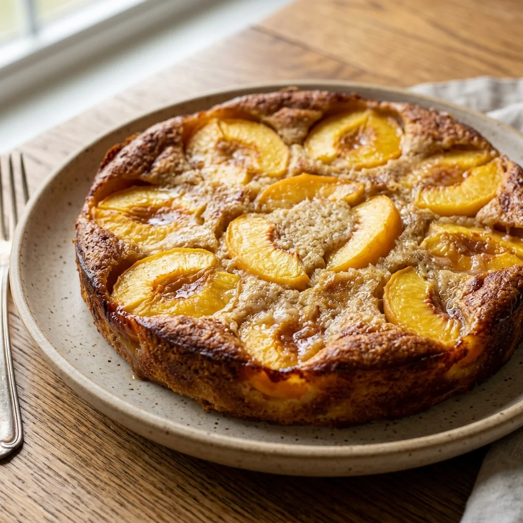 Peach Almond Custard Clafoutis
