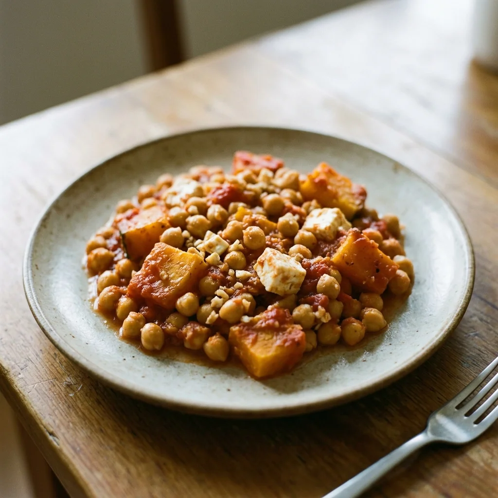Chickpea Pumpkin Feta Bake