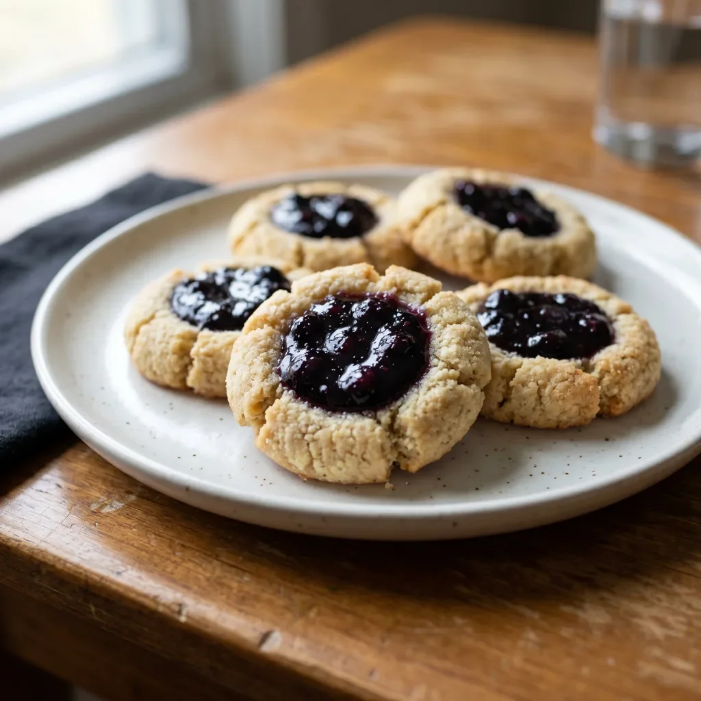 Blueberry Jam Almond Flour Thumbprints