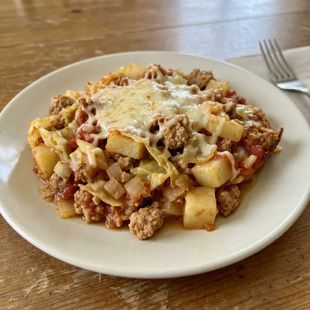 Turkey Cabbage Potato Bake