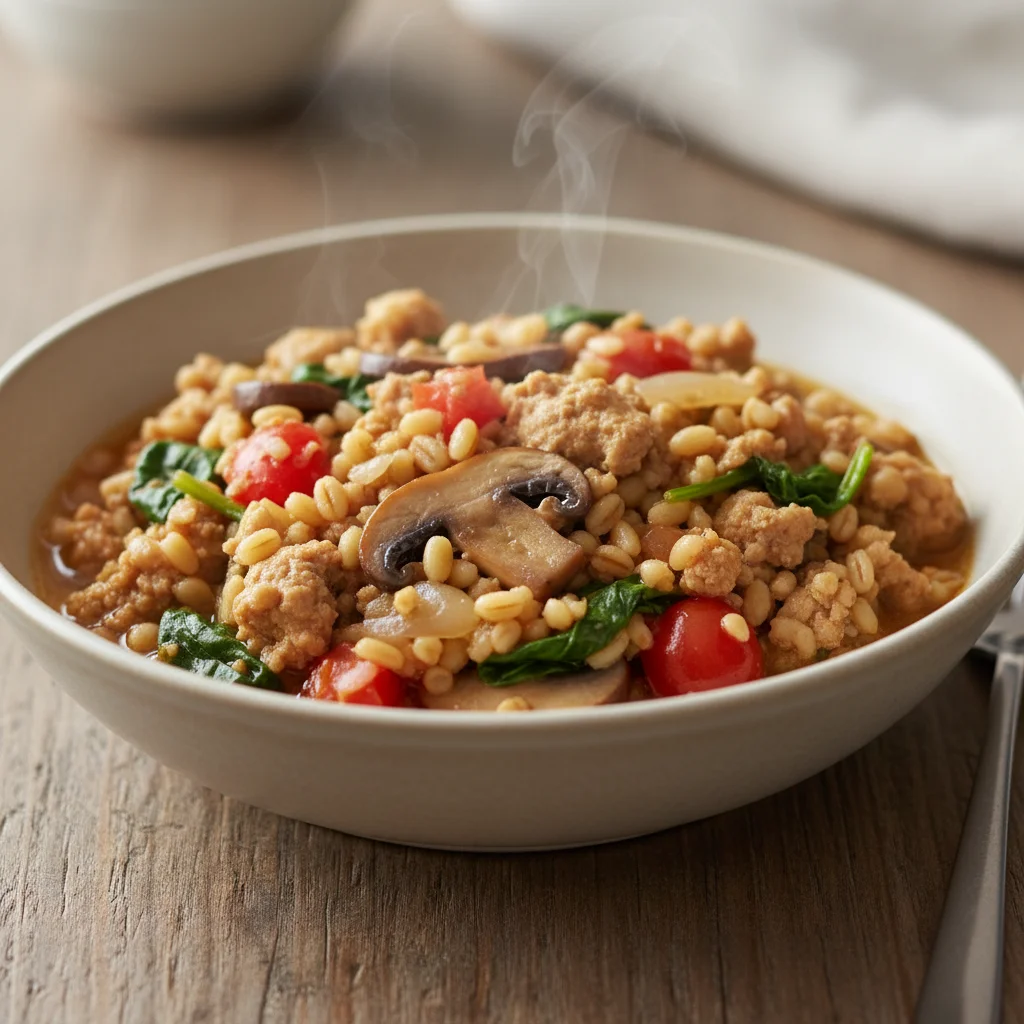 Turkey Mushroom Barley Bowl