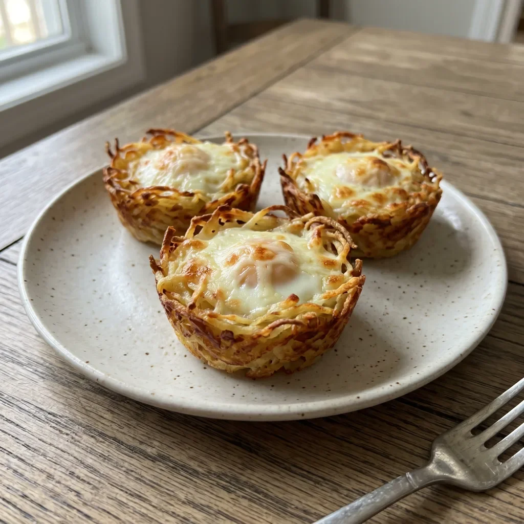 Crispy Potato Egg Nest Cups