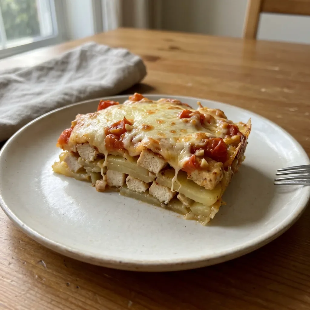 Chicken Potato Gateau with Sour Cream