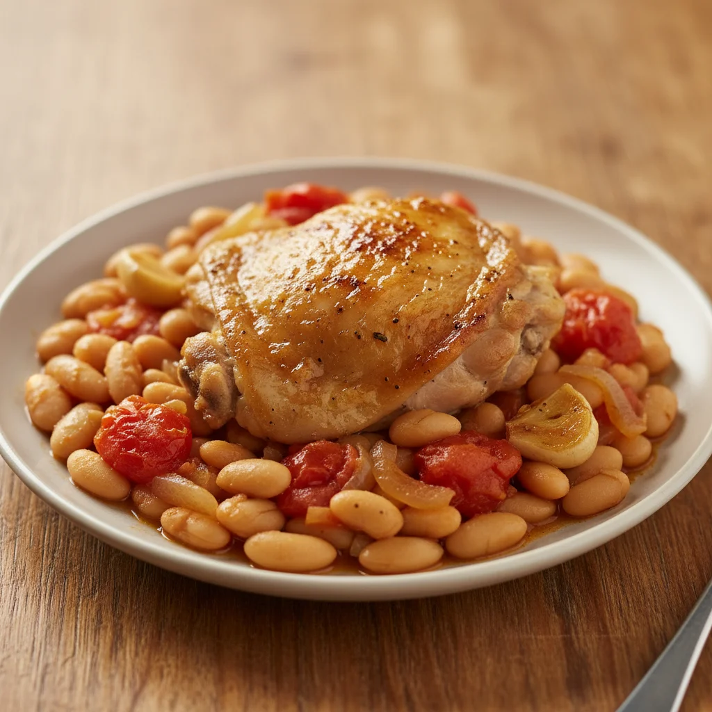 Chicken Thighs with Beans and Tomatoes