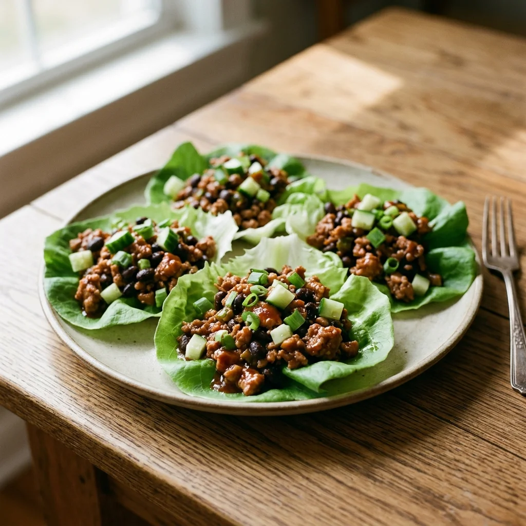 Korean Gochujang Black Bean Lettuce Cups